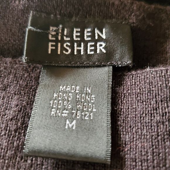 Eileen Fisher Vintage Brown Wool Rib Knit Sweater Tank Square Neck Sz M - Picture 4 of 4